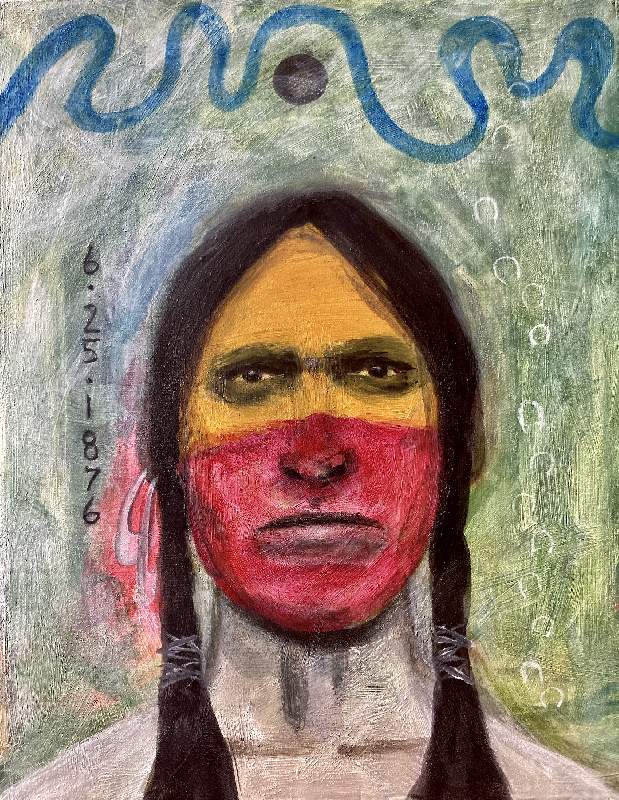 Unknown Lakota, red and yellow face