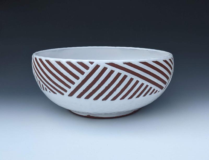 Striped Serving/Mixing Bowl
