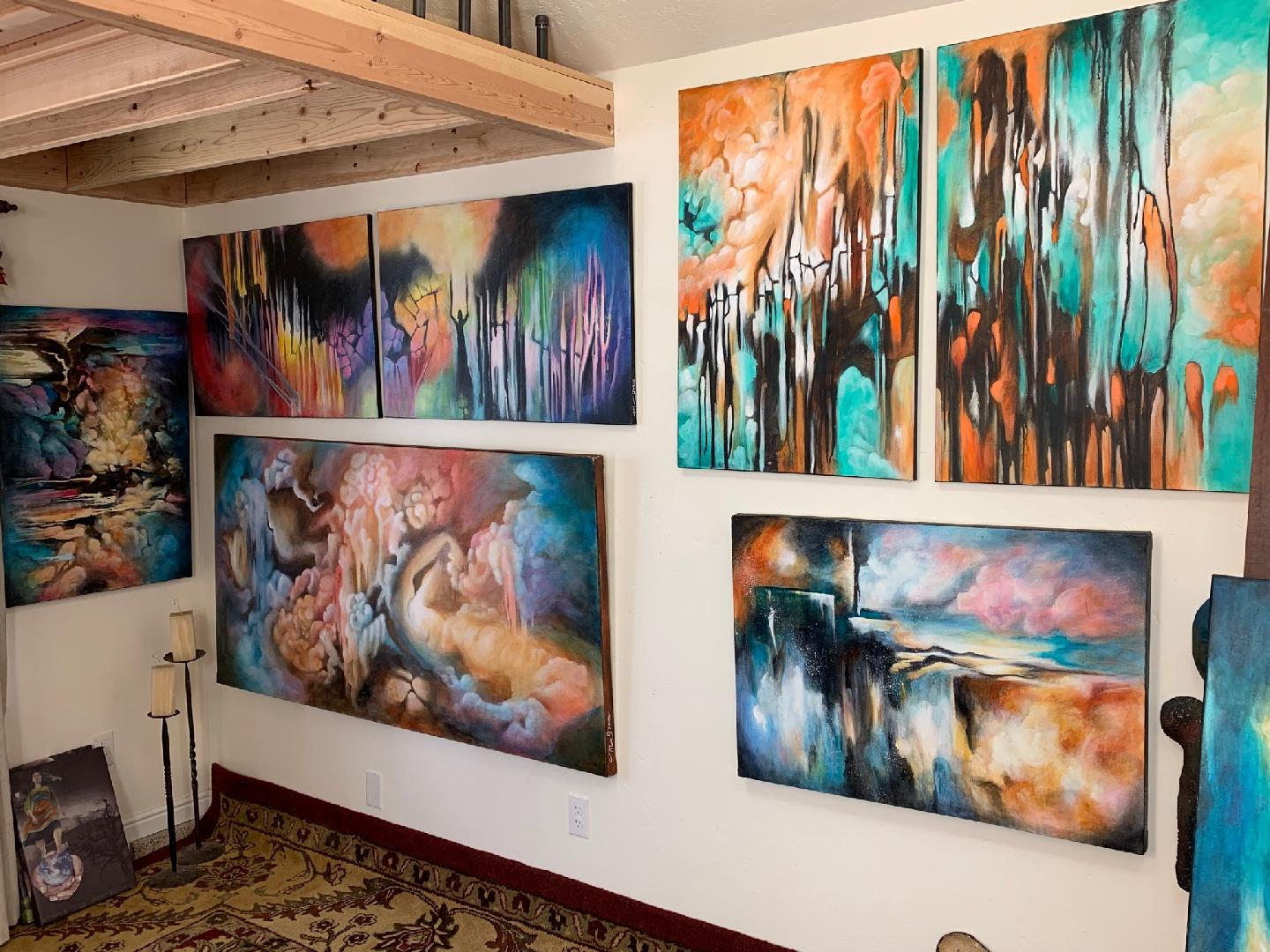 Art Studio Wall of Paintings