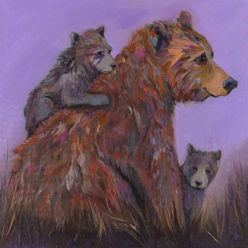Bear With Two Cubs