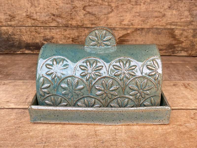 stamped butter dish