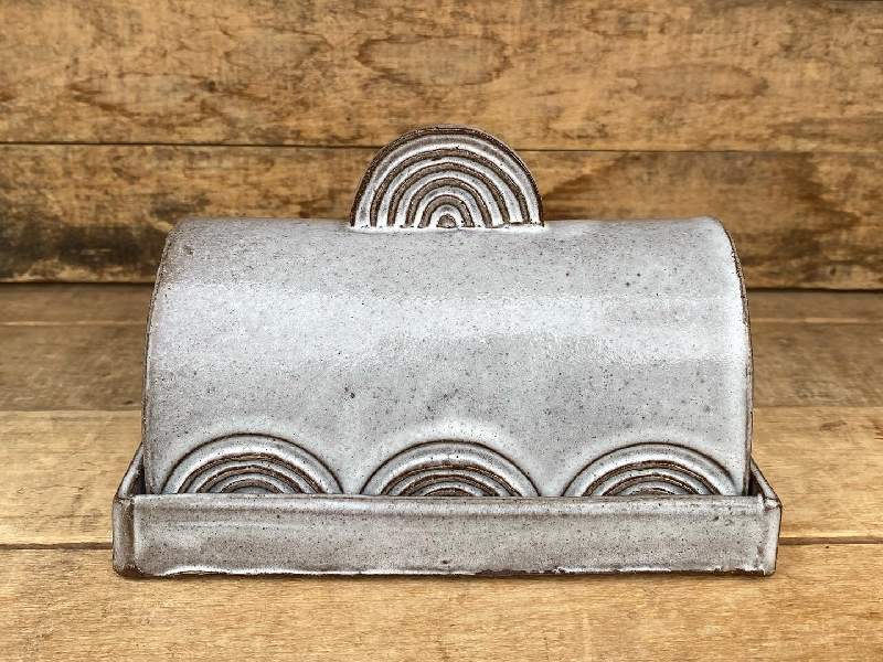 stamped butter dish